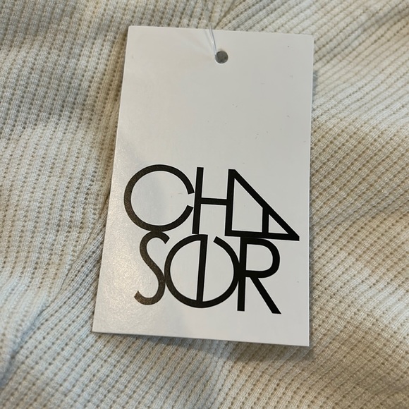 *WHITE* NWT, Chaser, Women’s ribbed double back cut out long sleeve Dolman top - Picture 3 of 5